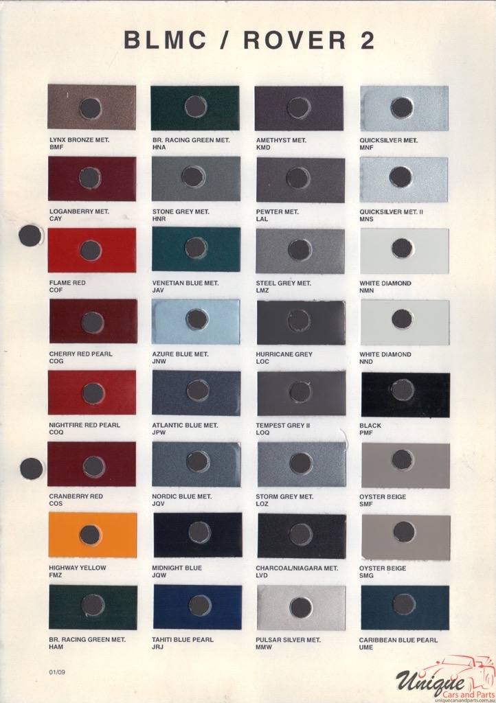 1995 - 2000 Rover Paint Charts Octoral 2